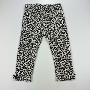 Toddler Girl's Leopard Print Leggings Cloth Pants Black Bows Cotton Size 18M